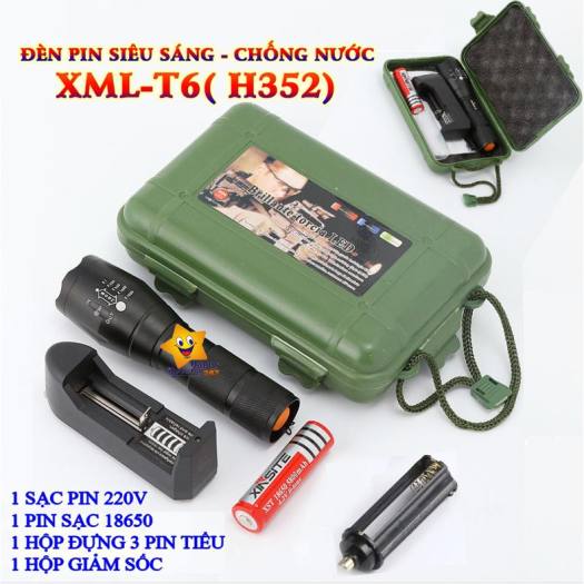 Đèn Pin Siêu Sáng Chiếu Xa 1000m. Đèn pin siêu sáng xml-t6 giá rẻ.