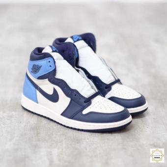 Giày Thể Thao Sneakers AIR JORDAN 1 Retro High Obsidian UNC Xanh Than Gót Xanh Dương Cao Cổ