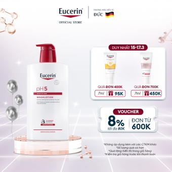 Sữa Tắm & Rửa Mặt Cho Da Nhạy Cảm Eucerin pH5 Sensitive Skin Washlotion 1000ml