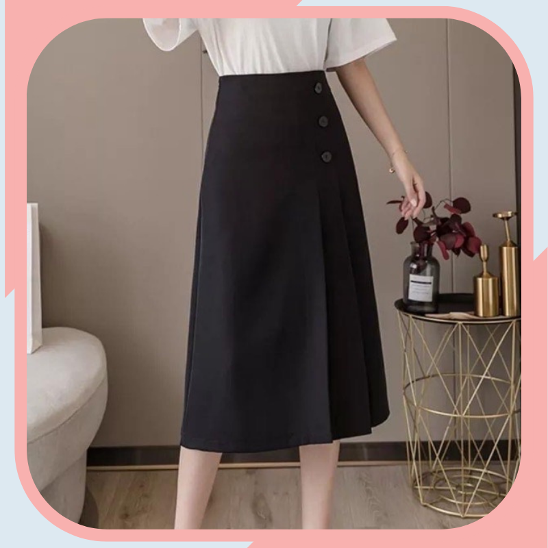 CHÂN VÁY CÔNG SỞ DÀI QUA GỐI MIDI CHẤT LIỆU TUYẾT MƯA DÀY DẶN SIÊU XINH