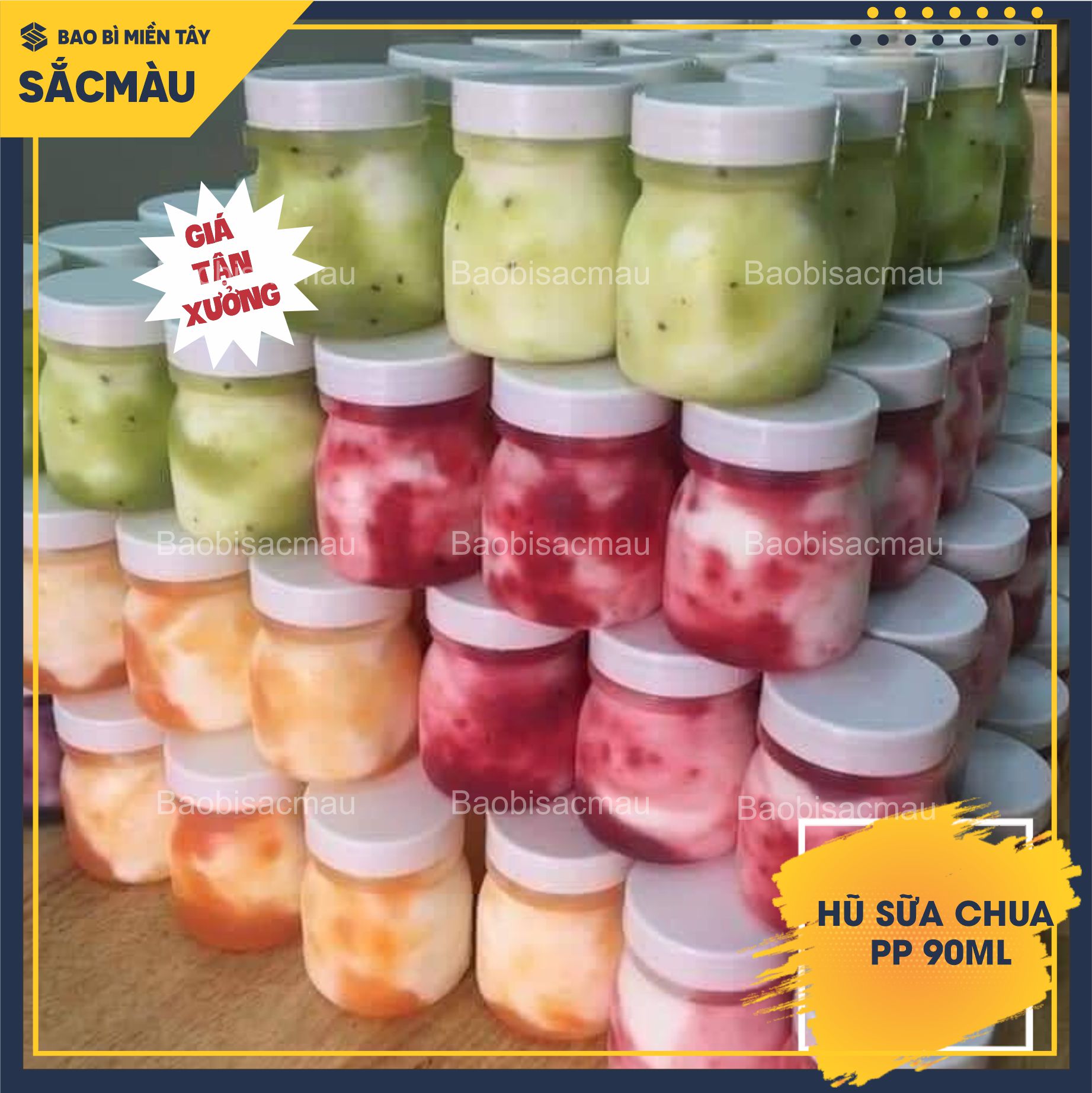 50 hũ đựng sữa chua 90ml