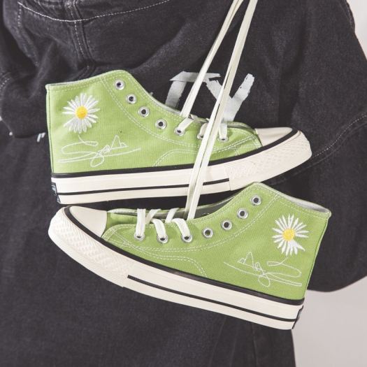 ✁◊  GIÀY HOA CÚC Giày CV Hoa Cúc Cổ Cao Full Box HOT TREND Màu đen Màu Tím Màu Xanh Màu Trắng Màu Vàng Màu Hồng