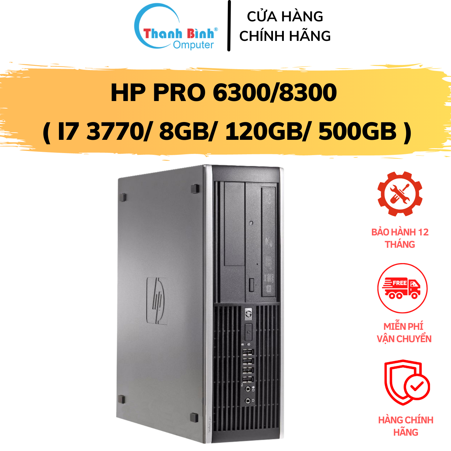 PC Văn Phòng HP PRO 6300/8300 ( I7 3770/8G/120G/500G )  [ThanhBinhPC] Máy Tính Để Bàn Cũ - Bảo Hành 12 Tháng - Tặng USB Wifi