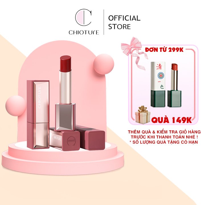 Son thỏi lì Chioture. Son nhung lì, son mate dưỡng môi, mềm mịn, chính hãng Chioture