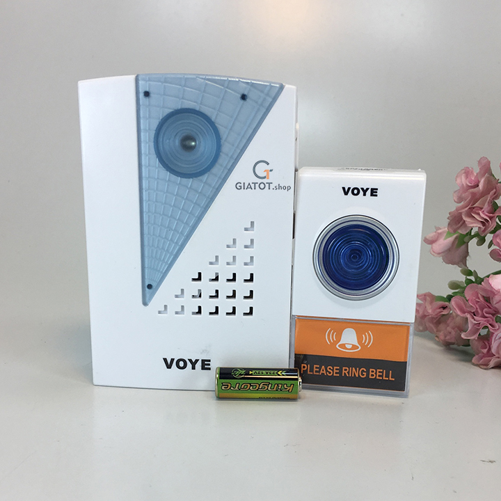 Bộ chuông cửa đôi không dây dùng pin VoYe V001A2, V001A