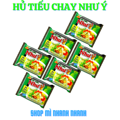 Combo 10 gói Hủ tiếu hiệu Như Ý 60gr X 10 gói (vị chay, sườn heo, nam vang)