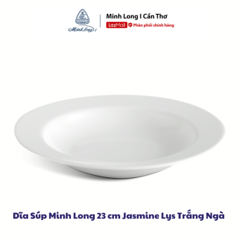 Dĩa Súp Minh Long 23 cm Jasmine Lys Trắng Ngà - Sứ Đẹp Cao Cấp Trang Nhã - Dùng Trong Bữa Ăn Gia Đình, Đãi Khách, Qùa Tặng Ý Nghĩa Cho Người Thân, Gia Đình