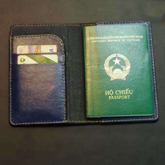 Bìa bọc  passport - Đồ da Handmade - Bìa sổ Mino Crafts VI480