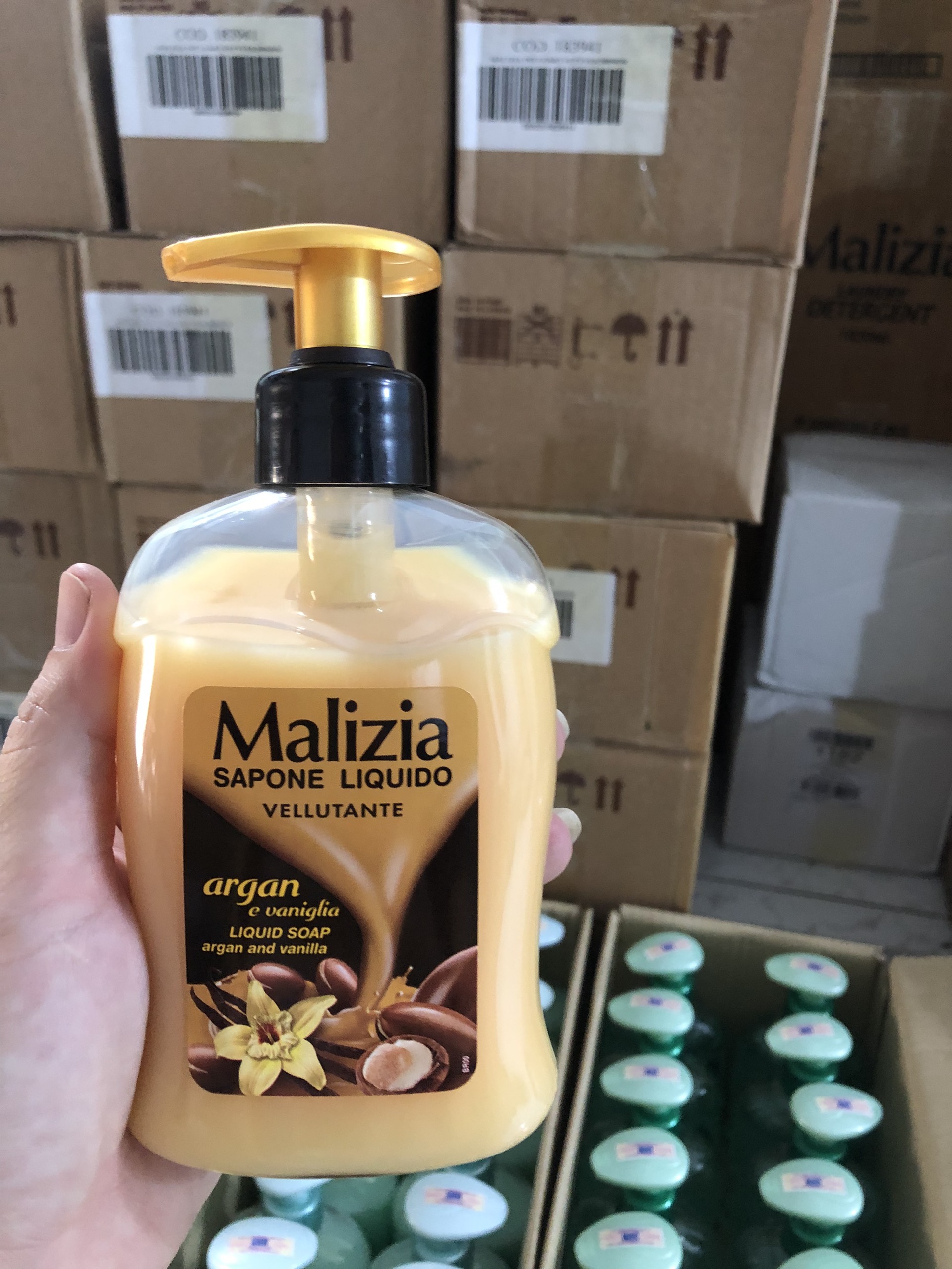 Nước rửa tay dưỡng da Malizia tinh dầu Argan và Vani 300 ml