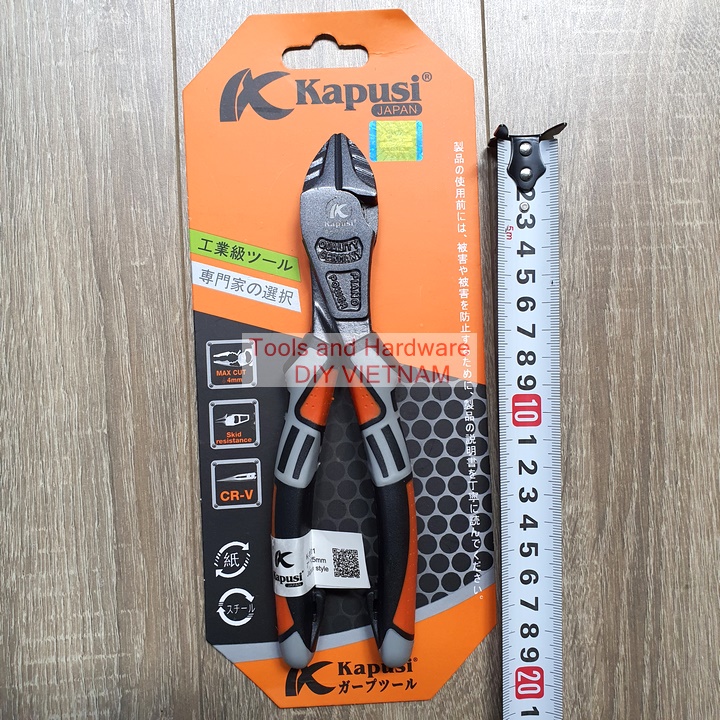 Kìm cắt Kapusi cao cấp cỡ 7 inch kiểu dáng công nghiệp, Bảo hành 12 tháng, Kềm cắt Kapusi 175mm, kềm cắt, Kem cat, Kìm Nhật, Kềm kapusi