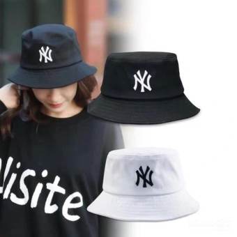 Nón Bucket 1 Lớp Vành Tròn Thêu NYY Màu Đen, Mũ Bucket Thể Thao, Nón tai bèo unisex phong cách