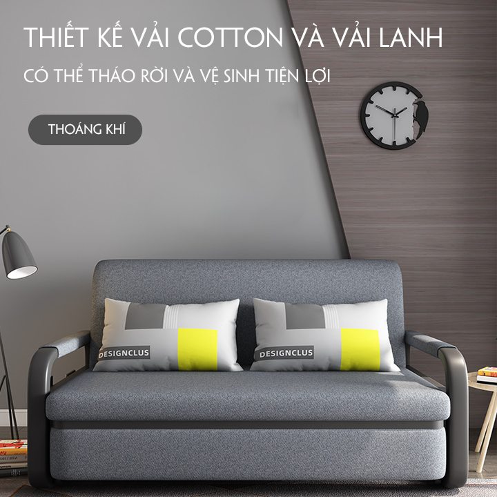 [Trả góp 0%]GIƯỜNG SOFA GẤP GỌN THÀNH GHẾ  GIƯỜNG SOFA  ĐA NĂNG NỆM BỌT BIỂN TỰ NHIÊN  KHUNG BẰNG THÉP KHÔNG GỈ KT 1m28x1m95 - TOPSKY