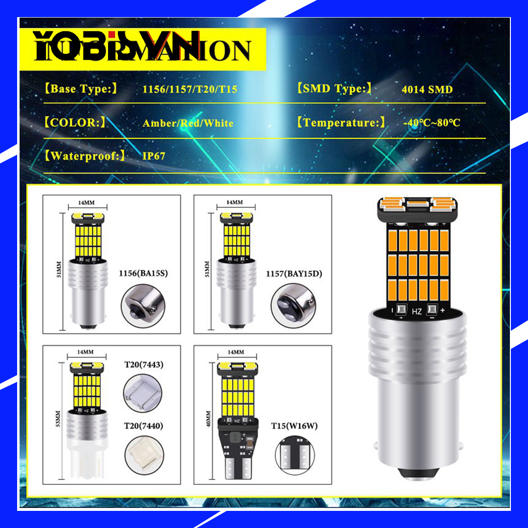 Bóng led chân t15, t20, 3157, 1156, 1157 cực sáng làm đèn xi nhan, đèn lùi cho ô tô