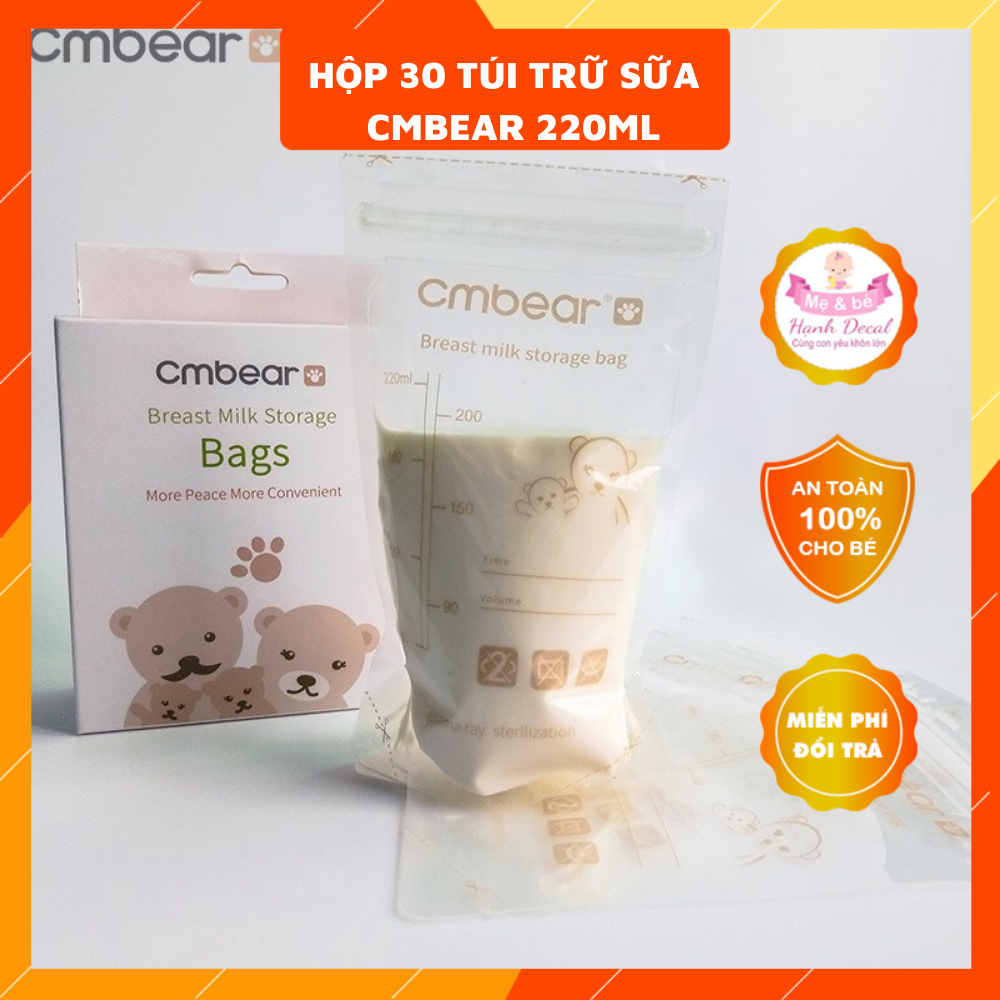 Túi trữ sữa Cmbear hộp 30 túi 220ml