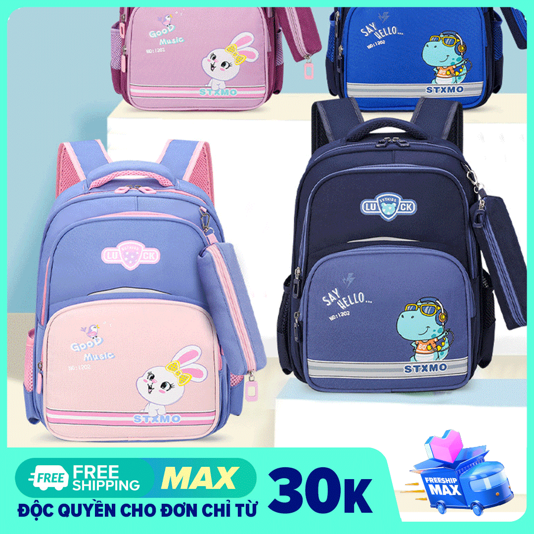 [KÈM TÚI ĐỰNG BÚT] Balo cho bé gái lớp 2 đến lớp 7, cặp sách tiểu trung học chống thấm nước ba lô học sinh siêu nhẹ dành cho bé gái (balo hoc sinh di hoc cap 1, 2) in hình hoạt hình