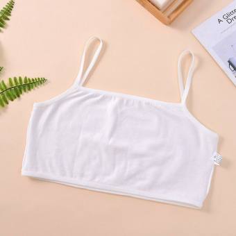 Áo lót, áo lá 2 dây màu trắng, trơn dành cho học sinh cấp 1, cấp 2 - chất liệu cotton mềm mại, thoáng mát - áo lót cho bé mới lón, áo ngực học sinh không mút loại tốt - áo lá nữ sinh - áo cánh học sinh EMY BRA12