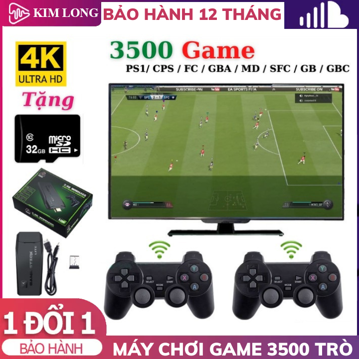 Máy chơi game 4 nút cầm tay không dây 3500 trò chơi kết nối HDMI TV 4k - Máy chơi game điện tử cầm tay, trò chơi hai người hàng chính hãng