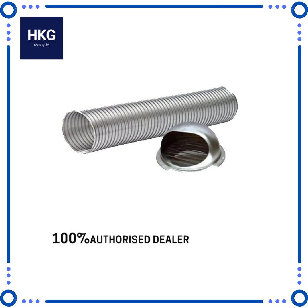 Gambar Ready Stock Aluminium Telescopic Flexible Hood Ducting (Cap + Hose)