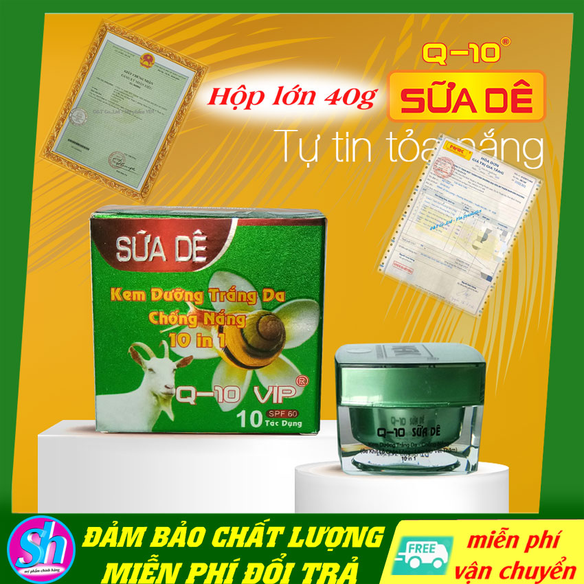 Kem dưỡng da mặt ngừa nấm tàn nhang chống nắng dưỡng ẩm Q-10 sữa dê 40g
