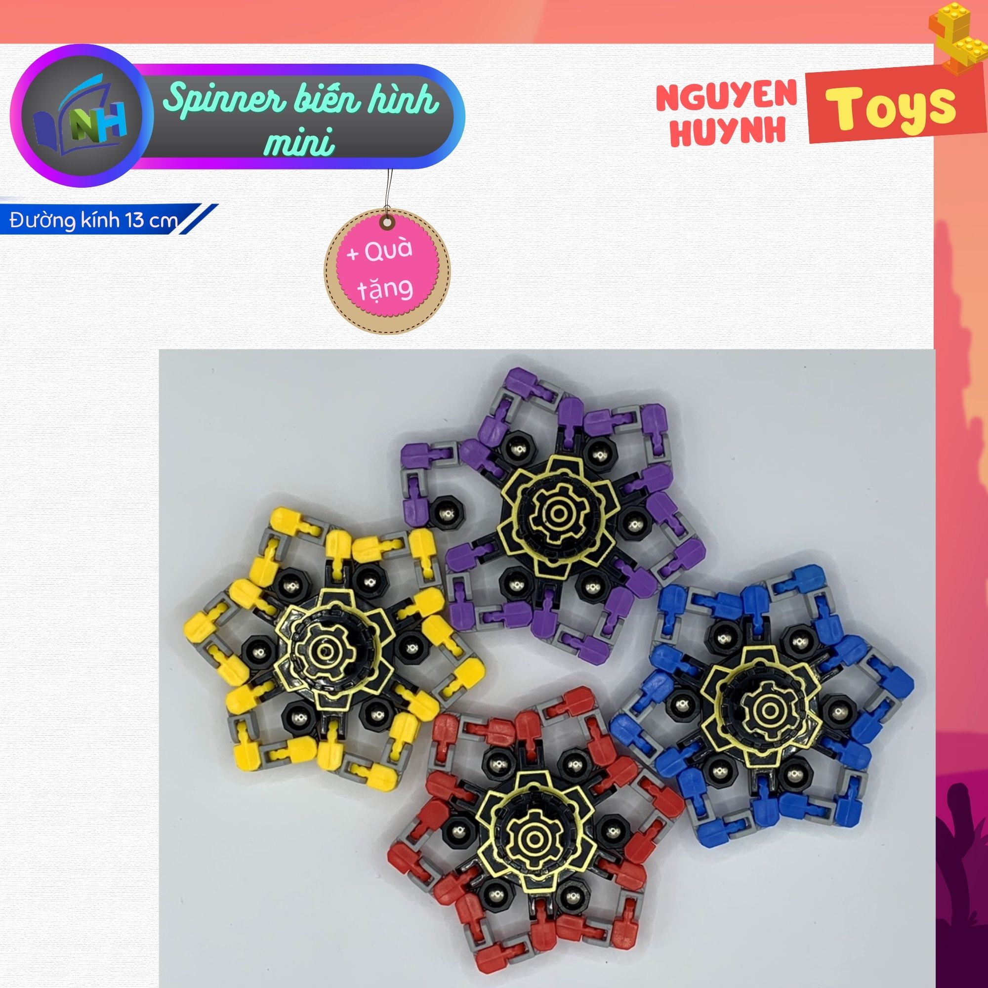 Con quay Spinner biến hình size mini - Đồ chơi giảm stress, an toàn cho bé