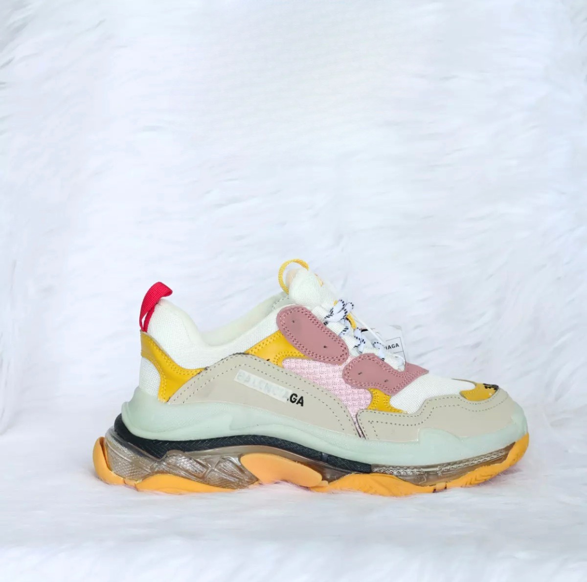 Giày thể thao nam nữ giày sneaker đế khí màu hồng vàng