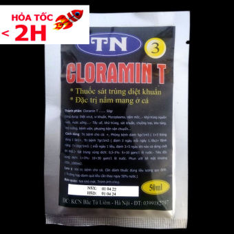 TN3 Cloramin T  diệt khuẩn & trị nấm mang ở cá ( 50ml)