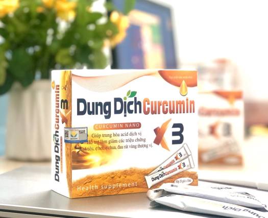 Dung Dịch Curcumin Nano X3 -hỗ trợ  giảm  viêm loét dạ dày, tá tràng, giảm triệu chứng khó tiêu, ợ hơi, ợ chua, đau rát vùng thượng vị, khối u do các gốc oxy hóa