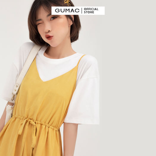 Váy đầm nữ đẹp kiểu dáng  2 dây luồn eo thời trang GUMAC mẫu mới DB422