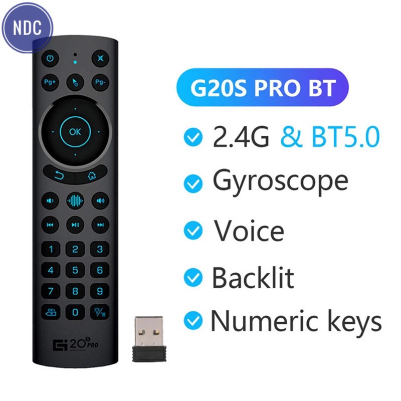 Chuột Bay Bluetooth G20s PRO BT Mở/Tắt Led Nền, Phím Số, 2 Nút Học Lệnh