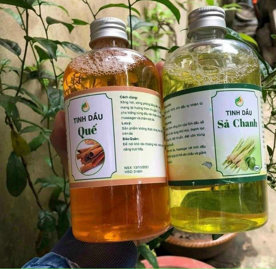 500ml tinh dầu xả chanh và 500ml tinh dầu quế nguyên chất