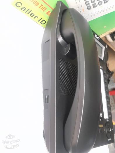 Điện thoại bàn cố định có đây chuông to bàn phím to KTEL 504 màu đen/trắng/xanh ó thể chỉnh đế bàn máy 3 nấc thấp đến cao