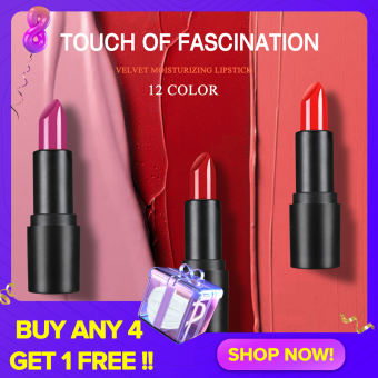 LAMUSELAND, Son Môi Nhung Lụa Chống Thấm Nước Dưỡng Ẩm 12 Màu