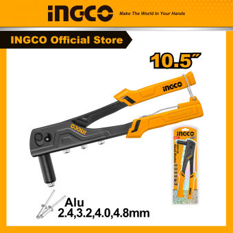 Kìm rút đinh rivet, kìm bấm đinh rút rive, kìm rút đinh rive inox, kìm rút đinh nhôm rive INGCO HRS108 10.5 inch kích thước  áp dụng 2.4mm, 3.2mm, 4mm, 4.8mm- 24/T