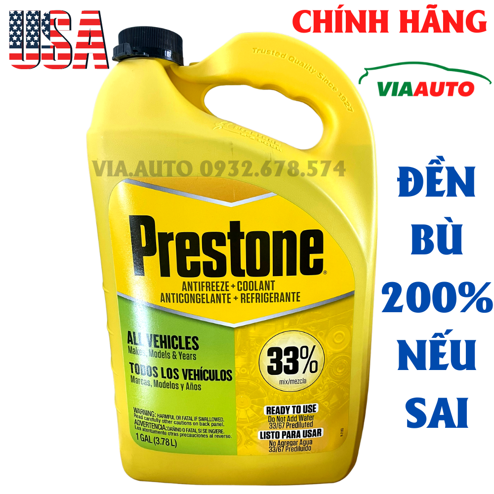 [HỎA TỐC HCM] NƯỚC GIẢM NHIỆT XANH làm mát động cơ ôTô (3,78L) (made in USA) Prestone Precision Blend EXTENDED LIFE Antifreeze/Coolant