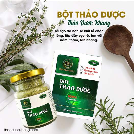 Combo Thảo Dược Khang gồm Serum đánh bay vết thâm sẹo rỗ 30ml + Bột thảo dược hàng chính hãng