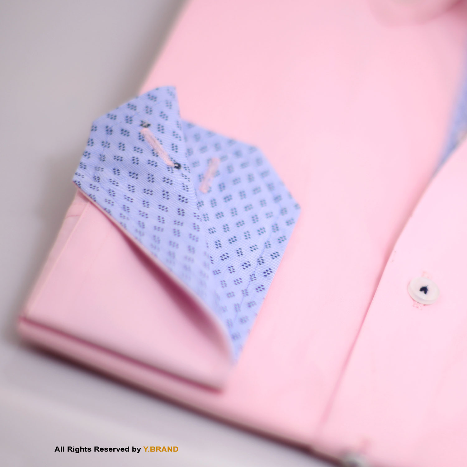 Light Pink formal shirt with double contrast DS-1018 9 10debeb8b5bed2084ce28d3322e7d593