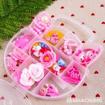 Hộp kẹp tóc, buộc tóc, chun buộc tóc KITTY cho bé yêu