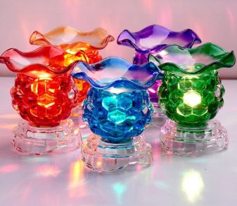 Đèn Xông Tinh Dầu Thủy Tinh Máy Xông Tinh Dầu Thơm Phòng Nhiều Màu (Tặng Tinh Dầu Trị Giá 50k)