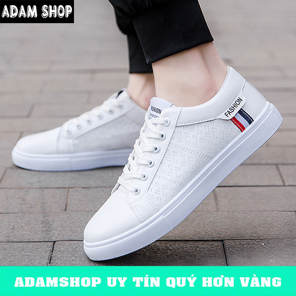 Giày nam thể thao sneaker ADAM STORE trắng đẹp cổ cao cho học sinh đi học đi làm cao cấp Mã GLD