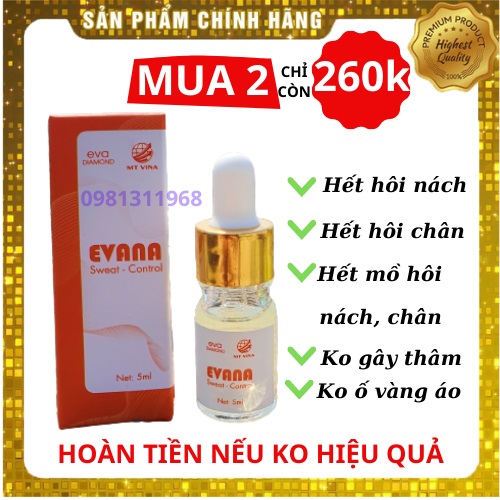 Combo 2 Tinh dầu hôi nách hôi chân EVANA