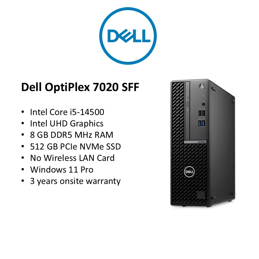 Dell Optiplex 7020 Sff Desktop - Intel I5-14500, 8Gb Ddr5, 512Gb