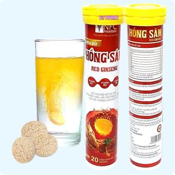 Viên Sủi Hồng Sâm,Giúp bổ sung vitamin C, Bồi bổ Cơ Thể Tăng cường sức khỏe.