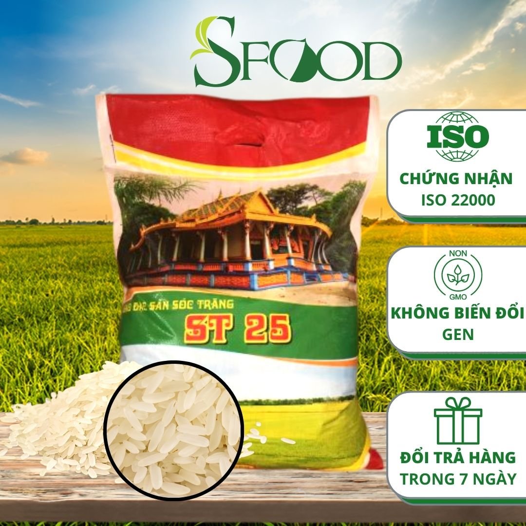 Gạo st25 sóc trăng sfood, gạo st25 10kg
