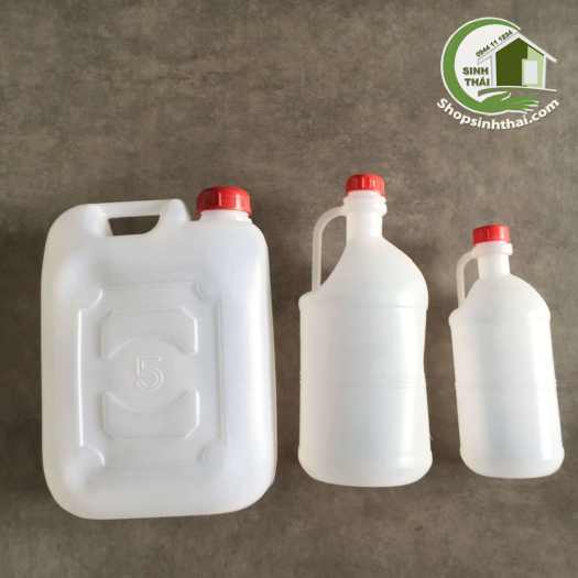 Can nhựa 1 lít, 2 lít, 5 lít màu trắng, có quai cầm - chọn can
