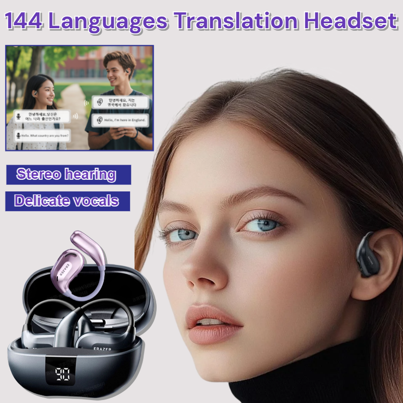 Smart Bluetooth Translation Headset Smart Voice Translation Earbuds 144 Languages Translation Wireless Earphones Noise Cancelling