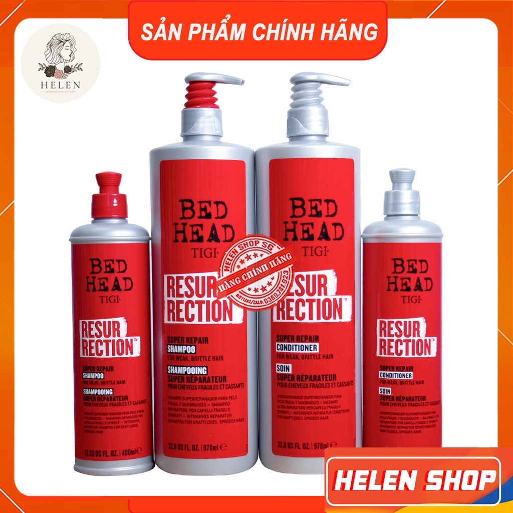 Cặp gội xả và chai lẻ gội xả tigi bed head đỏ 400-970ml | phục hồi tóc khô xơ, hư tổn | hàng chính hãng
