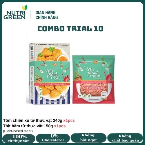 Combo Trial 10 từ thịt chay thực vật Nutrigreen Food thực phẩm chay cao cấp bổ sung dinh dưỡng cho người ăn chay