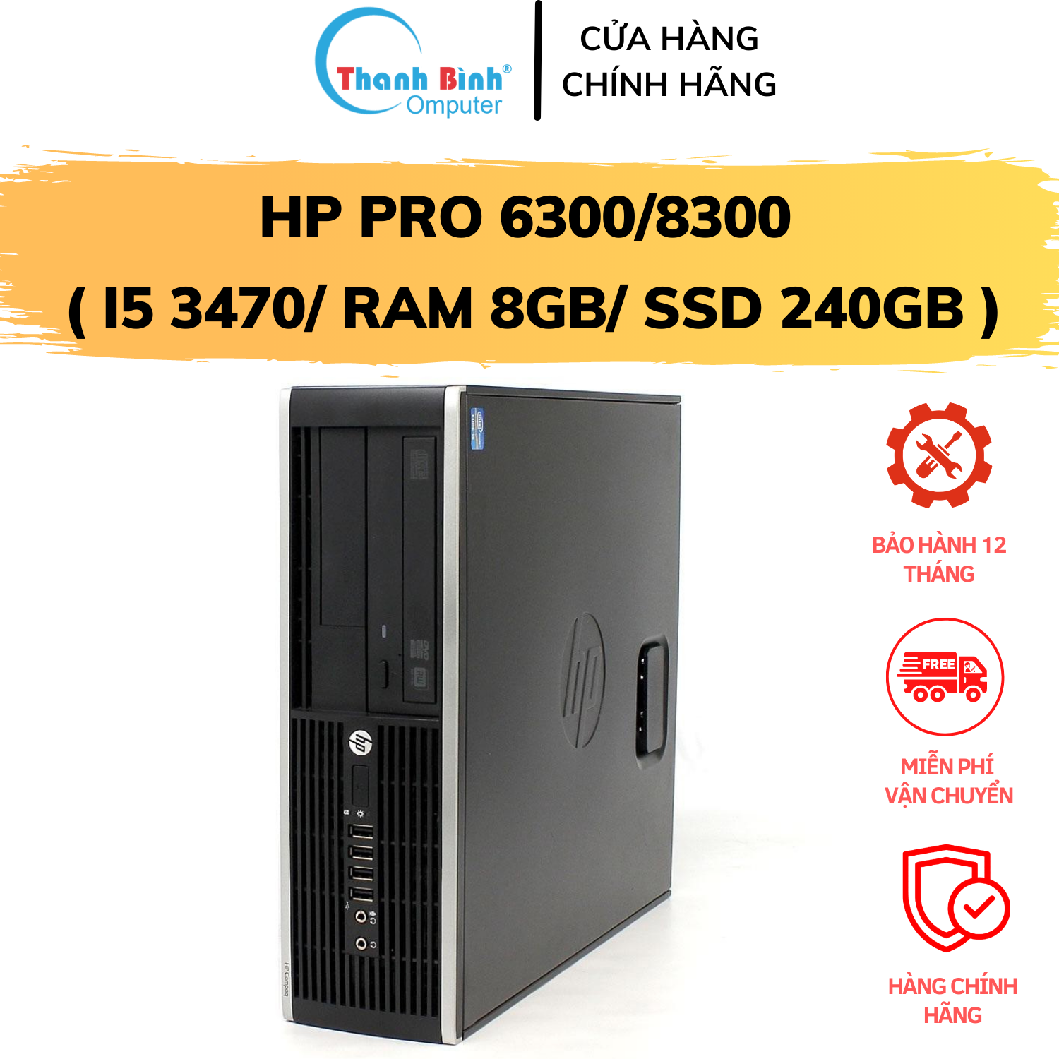 Máy tính bàn đồng bộ hp pro 6300/8300 cây máy tính để bàn - bảo hành 12 tháng - tặng usb wifi