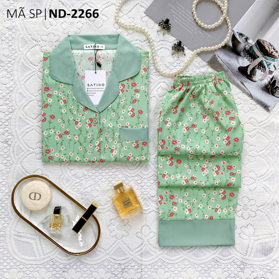 Pijama Tay ngắn quần dài - Daisy Mint