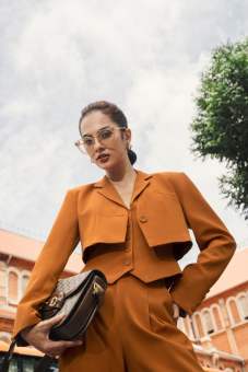 JM Dress Desgin - Áo Blazer croptop tay dài cổ V 5B14.2208PL